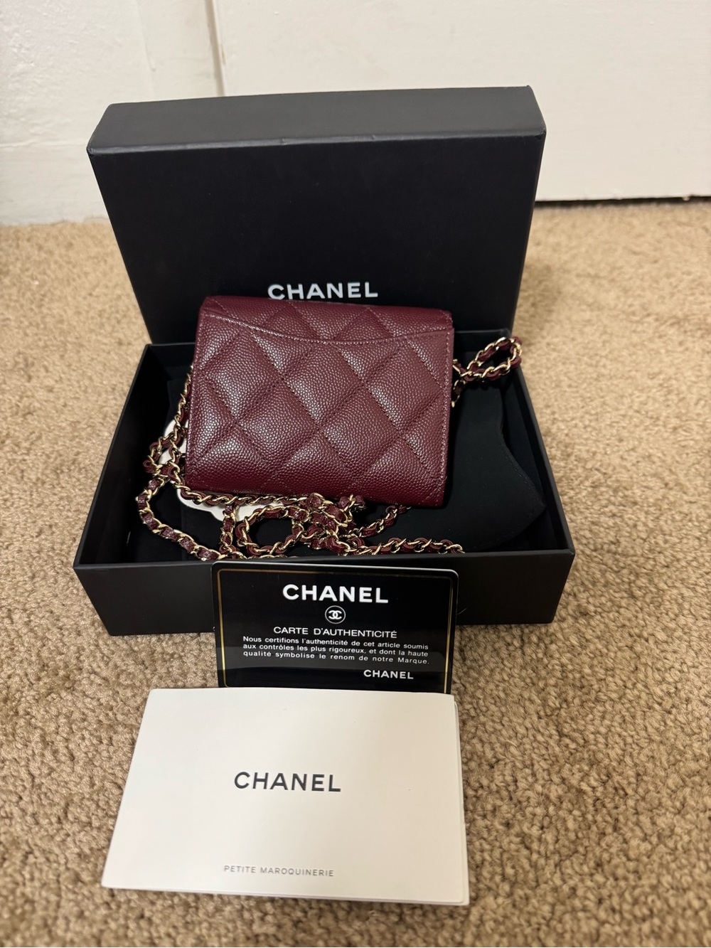 CHANEL Quilted Mini Flap Bag in Wine with Gold Hardware - Picture 2 of 6